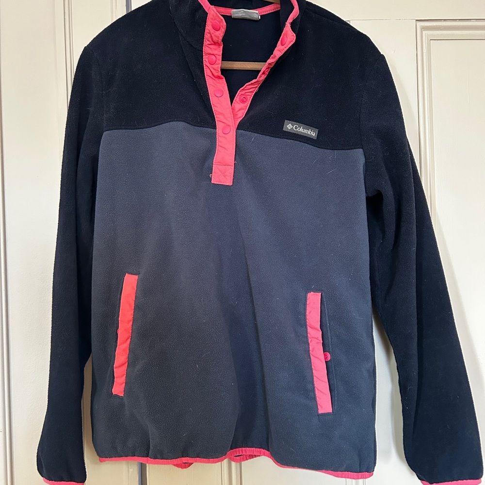 Columbia Black and Pink Fleece Jacket